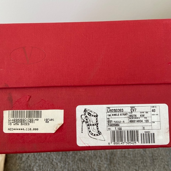 Valentino Calf Hair Leopard Print Rockstud Ankle Strap Pumps - Picture 9 of 9